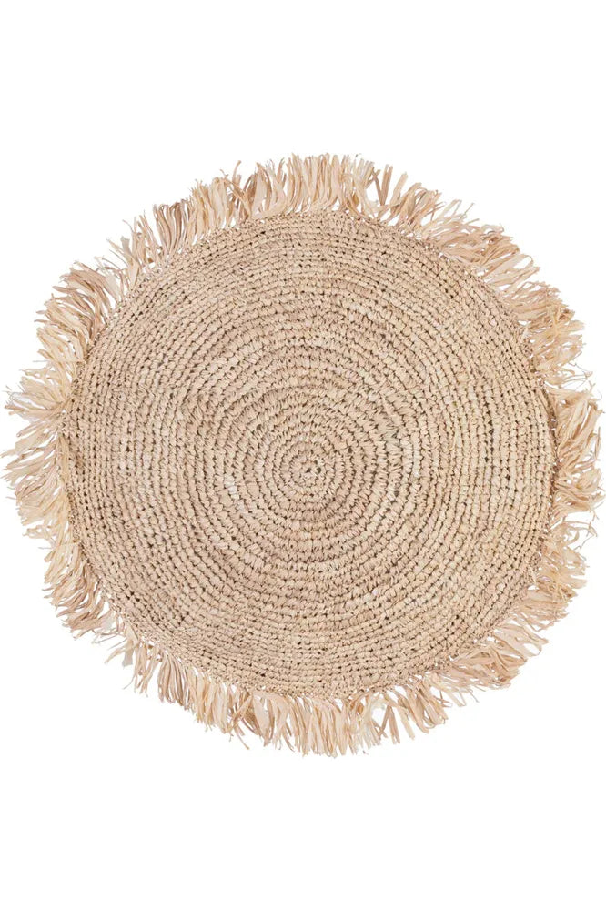 Raffia Cushion Cover Round
