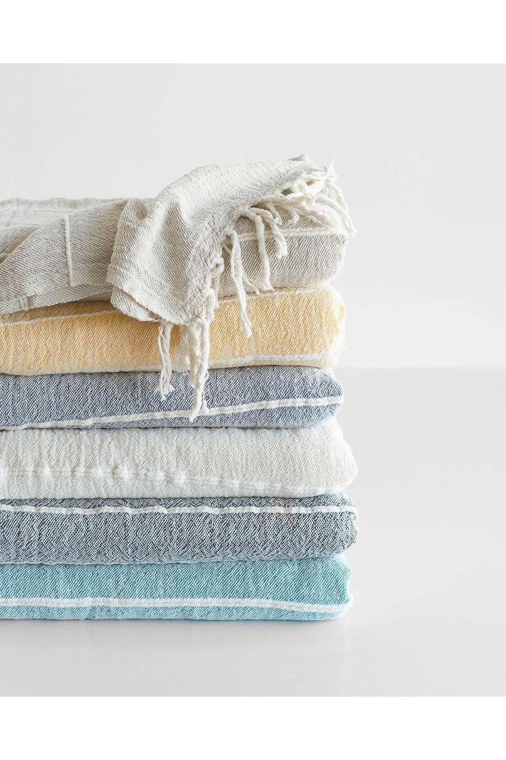 Throw with stripes - natural
