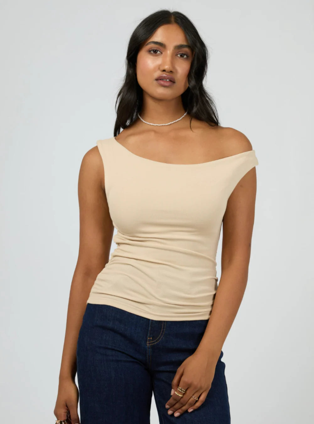 Kylie Off Shoulder Top - Oat