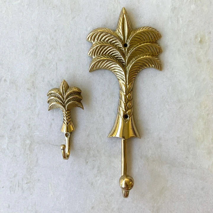 Palm Tree Hook - Brass