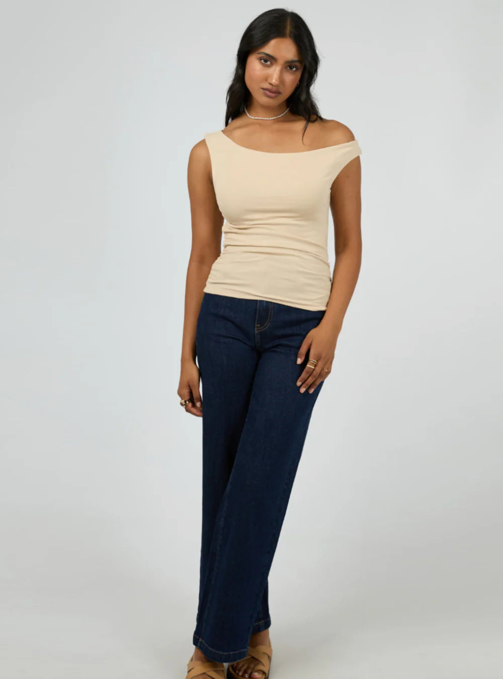 Kylie Off Shoulder Top - Oat