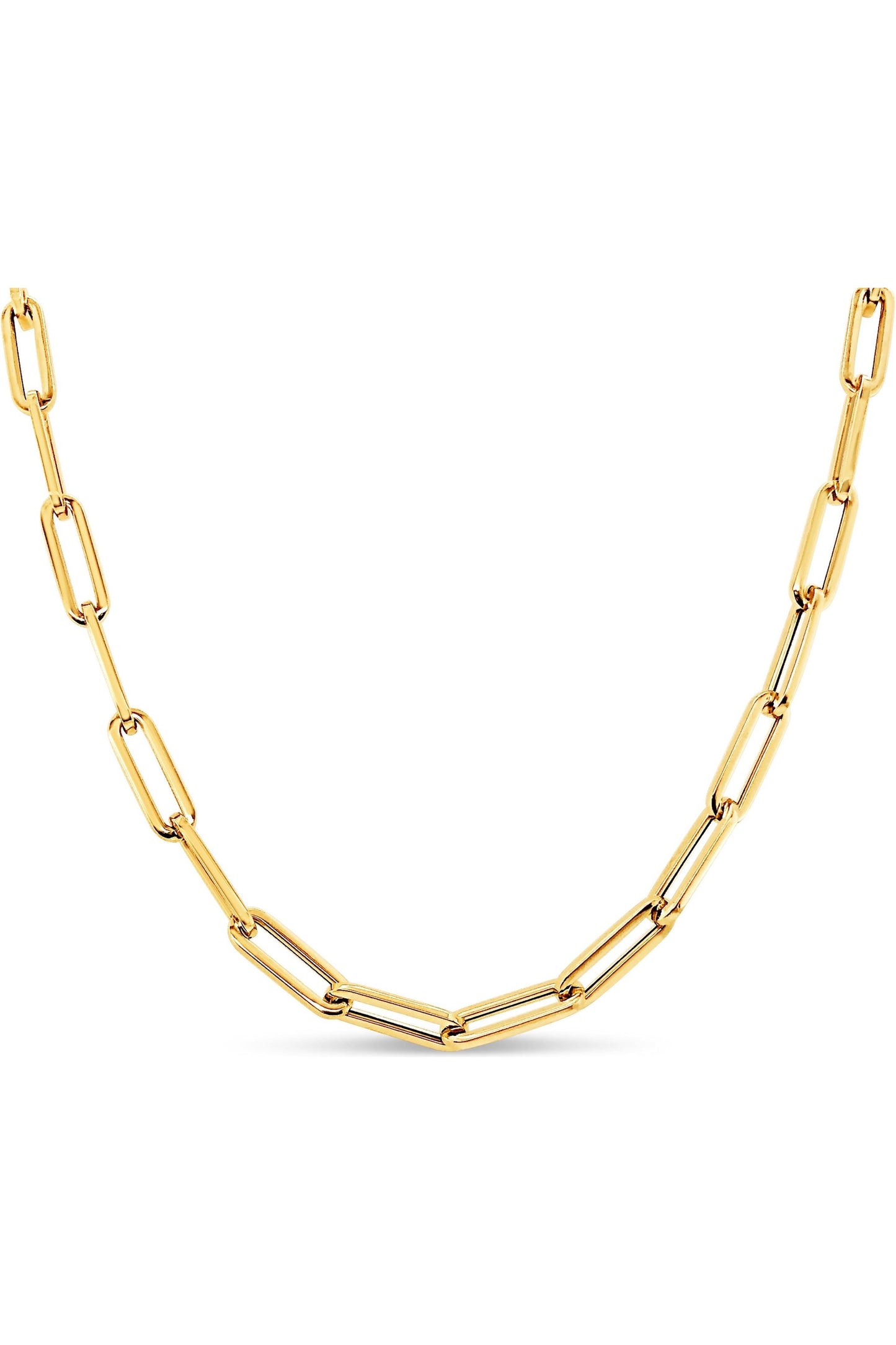Gilded gold paperclip necklace