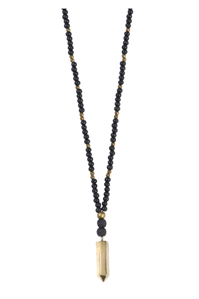 Tribal lava beaded necklace