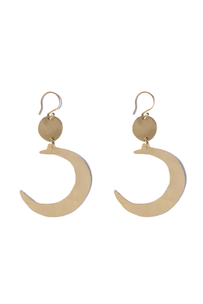 Tribal crescent moon earrings
