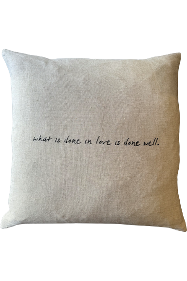Linen “ Quote” cushion