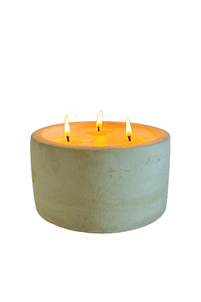 Cement candle - lemongrass