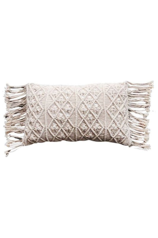 Macrame cushion natural