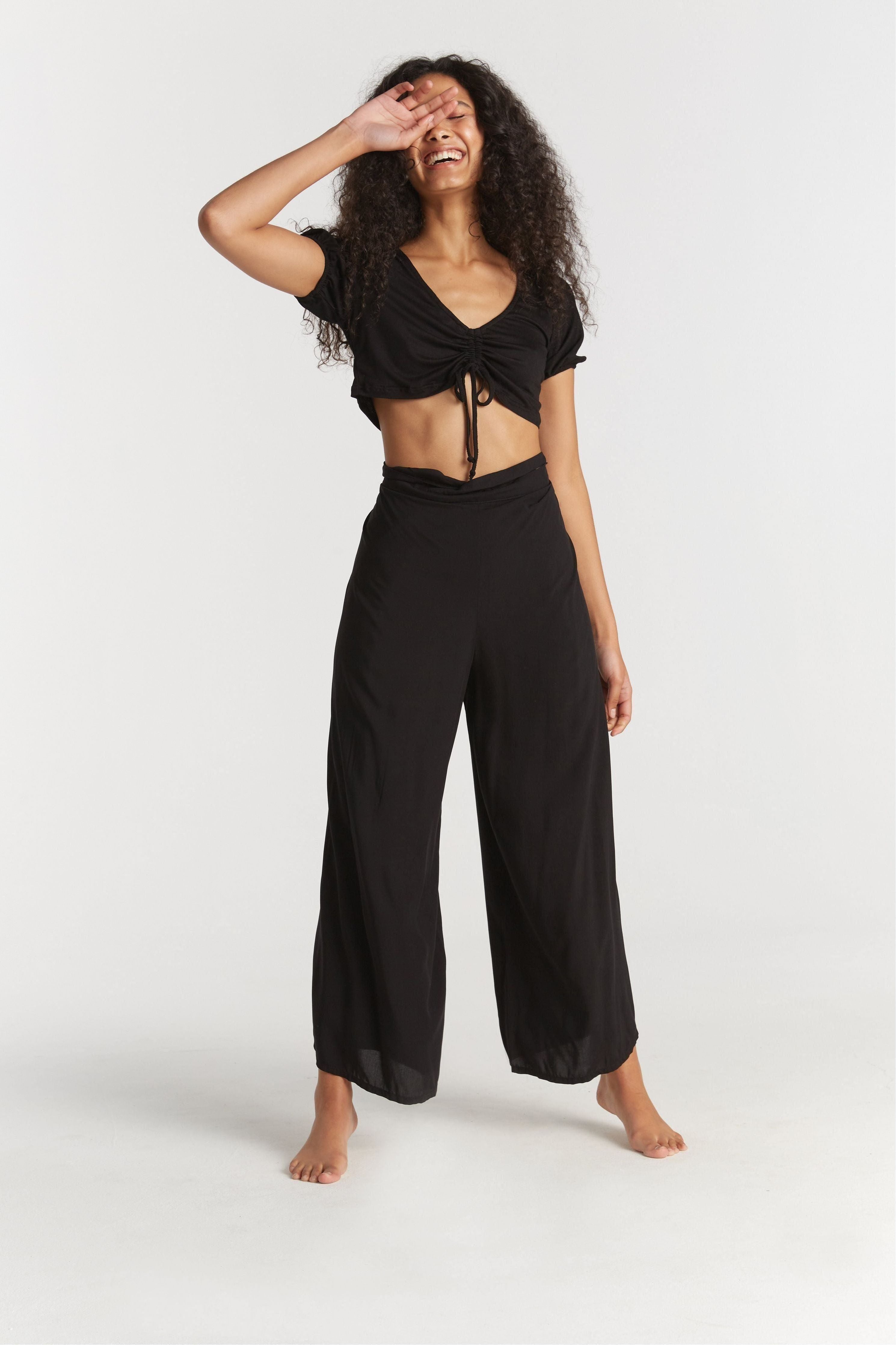 Selena Wrap Pants - Black