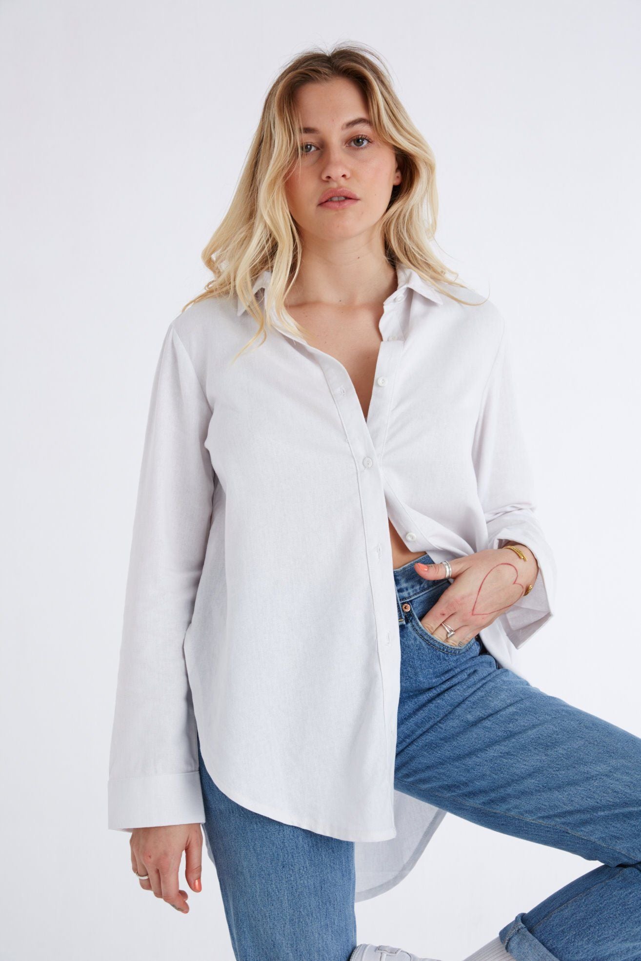 Linen Dad Shirt - White