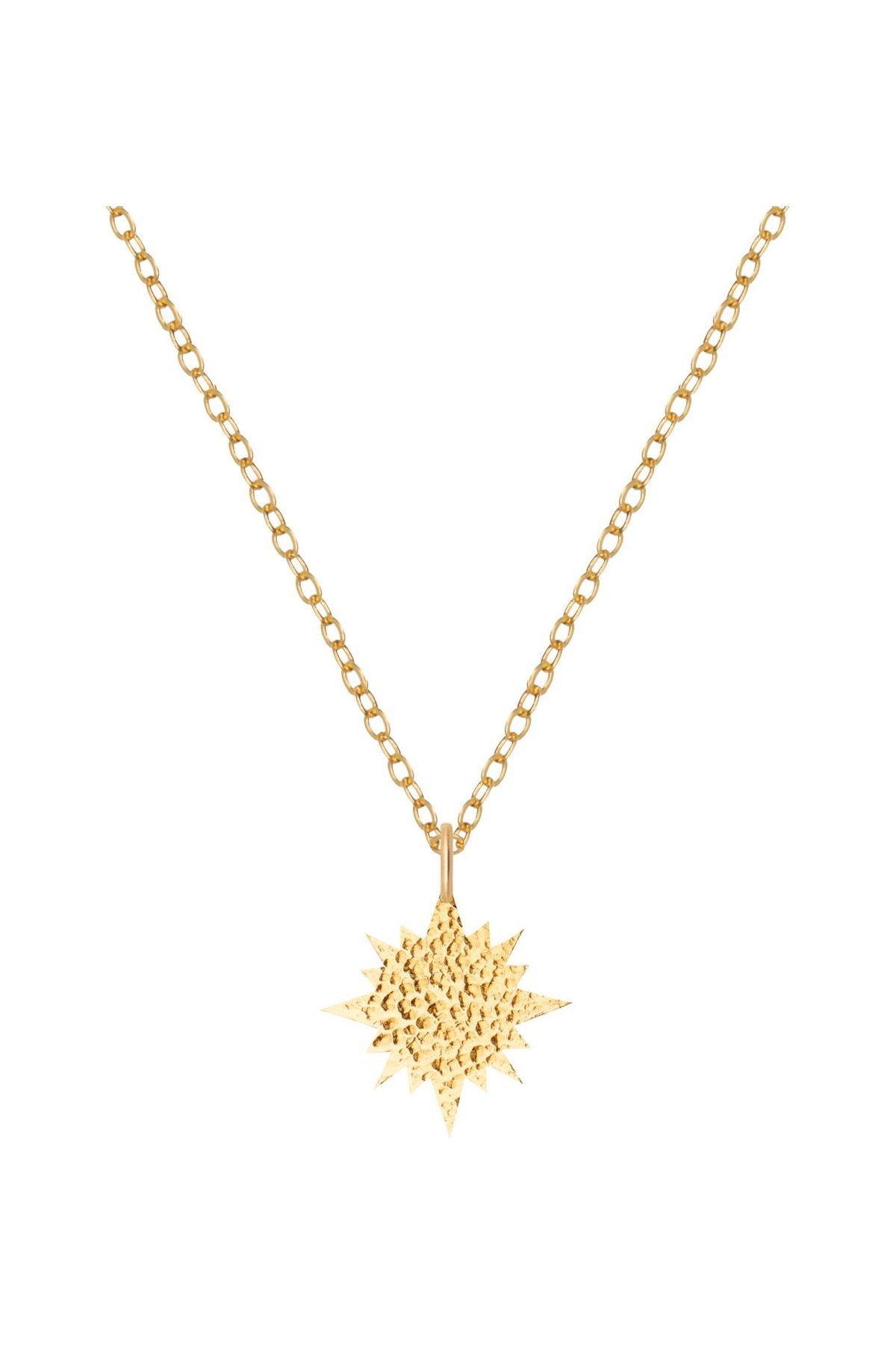 Hammered sun pendant