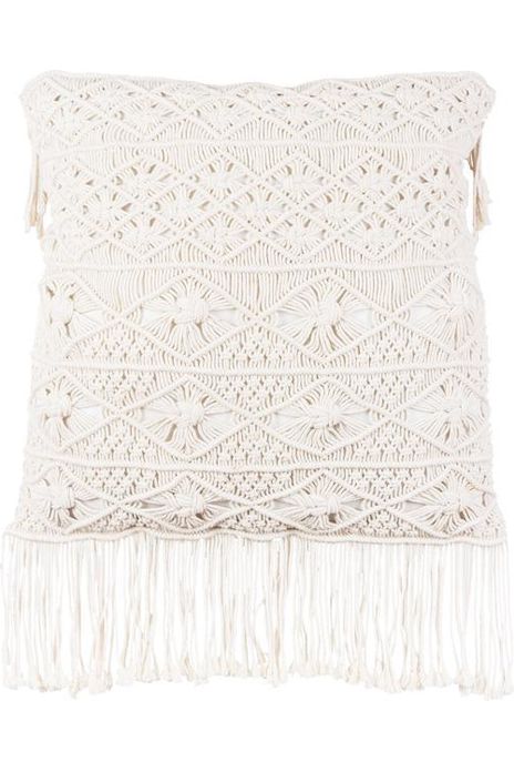 Macrame cushion natural