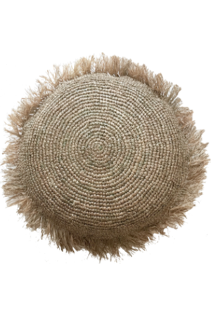 Raffia cushion cover round