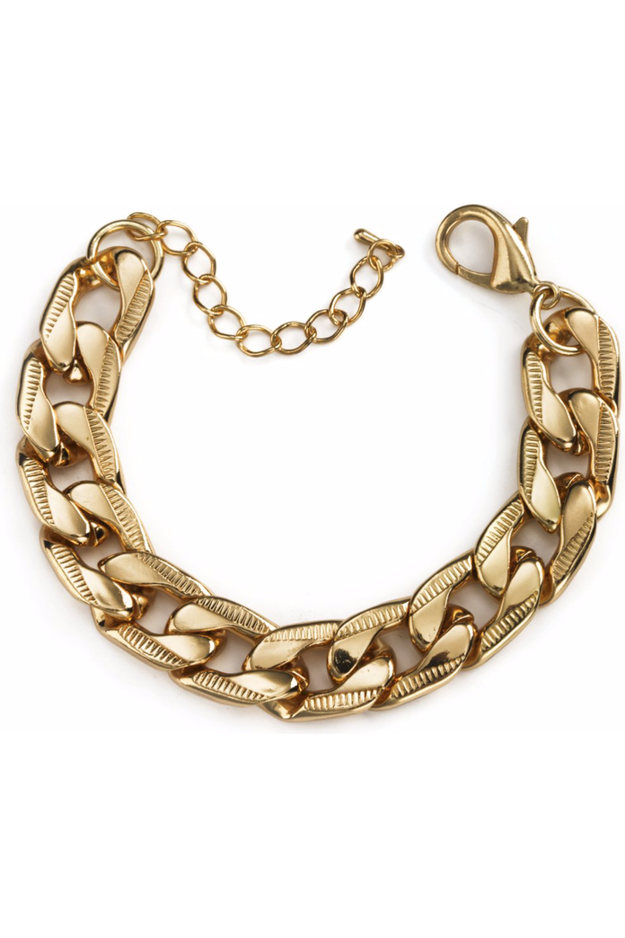 Solid link chain bracelet