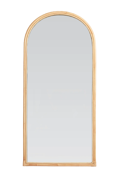 Rattan mirror - arched