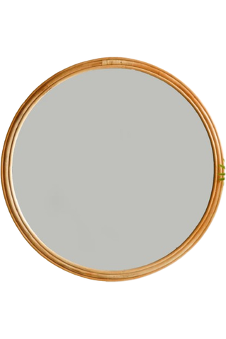 Rattan mirror - round