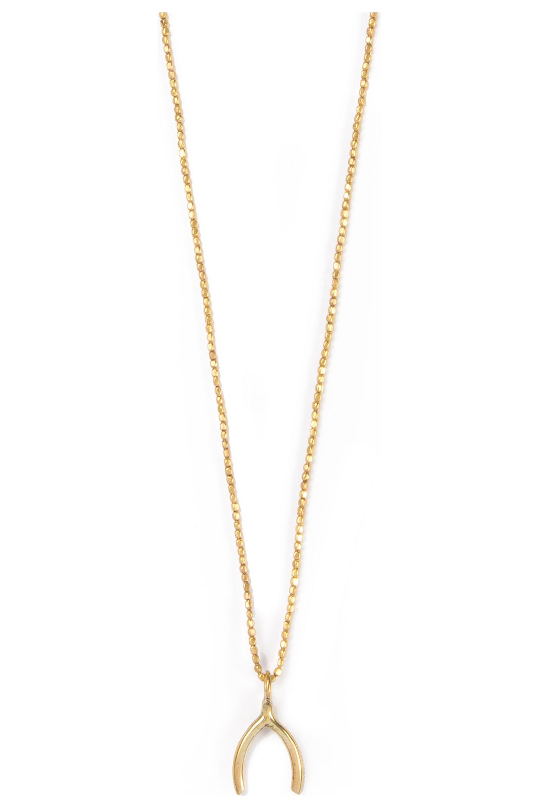Tribal brass wishbone necklace
