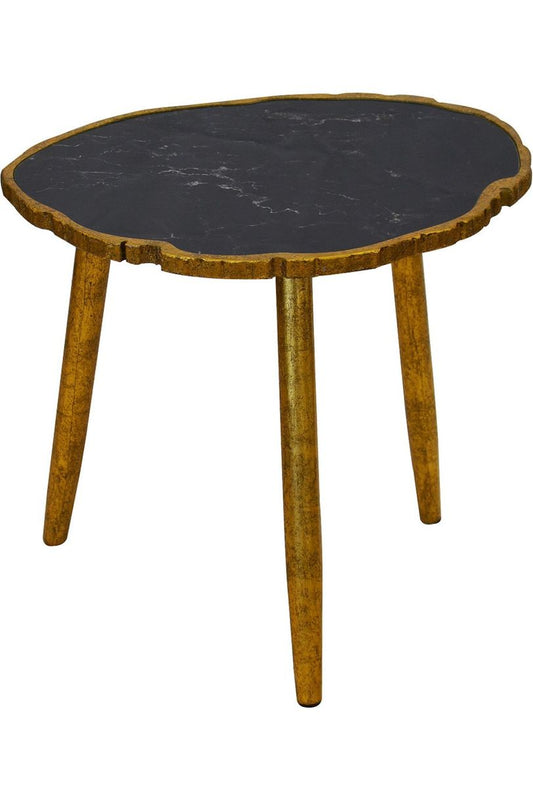 Black marble side table