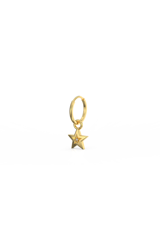 9ct Yellow gold star with stone