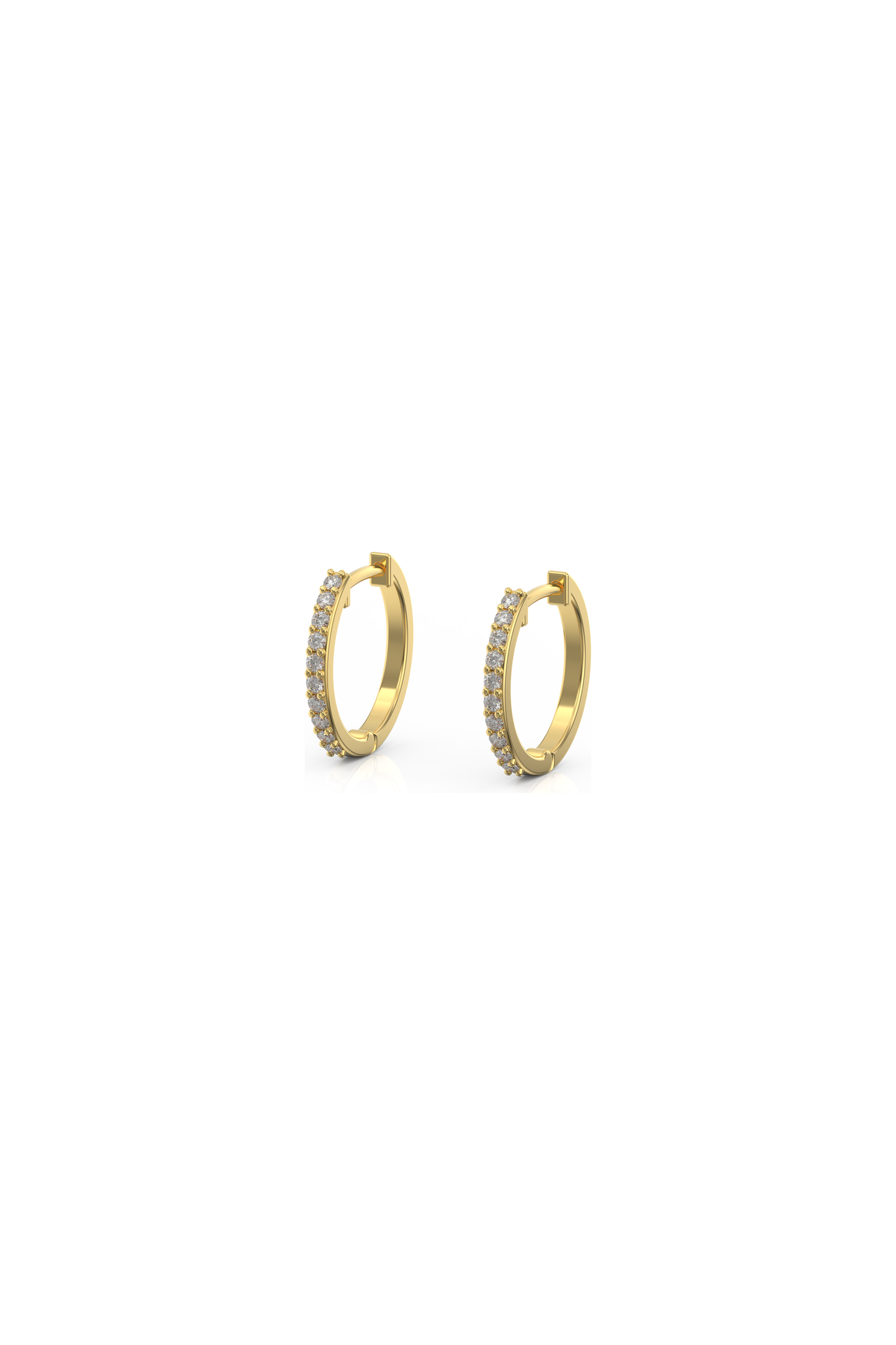 9ct Yellow gold Huggies with stones