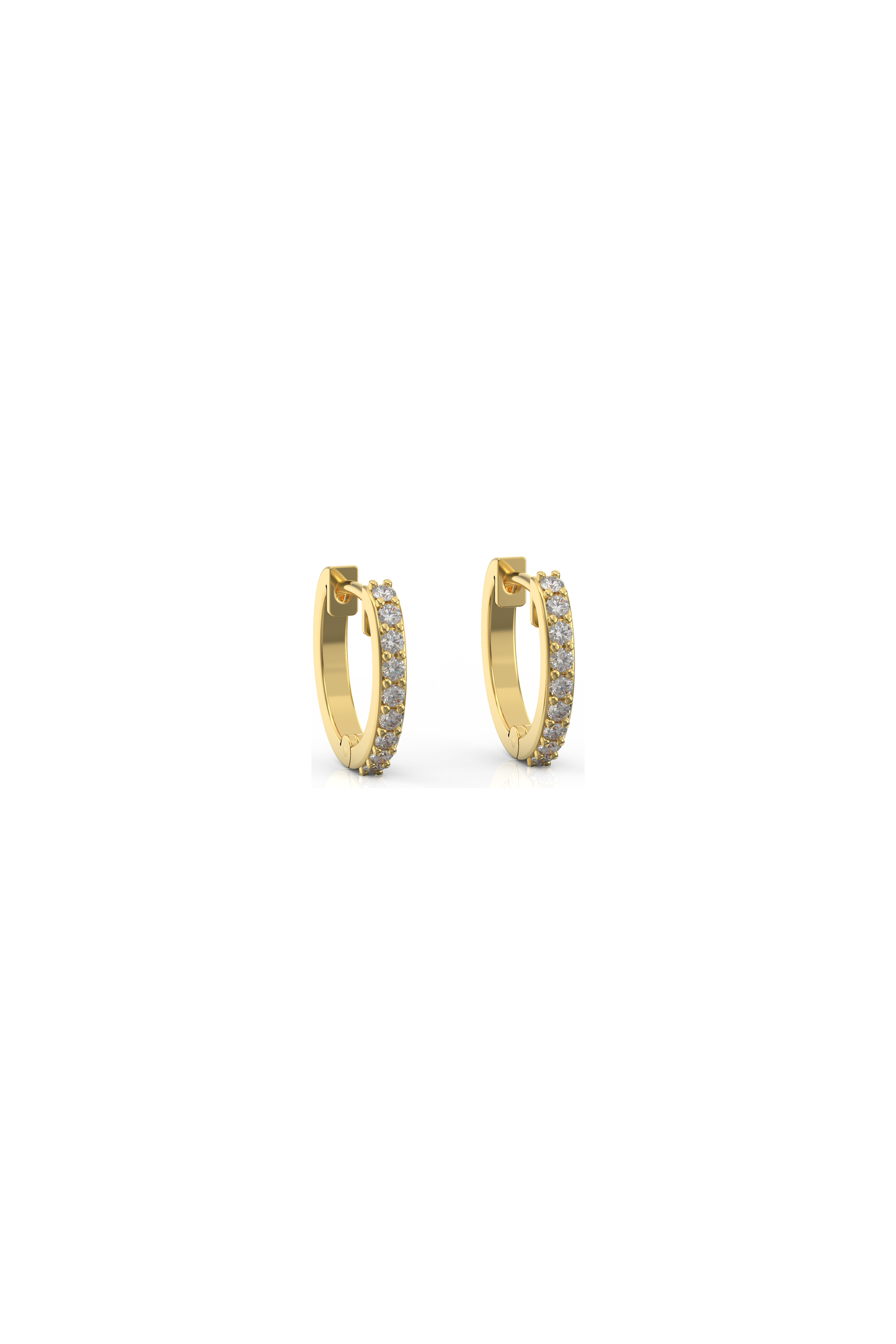 9ct Yellow gold Huggies with stones