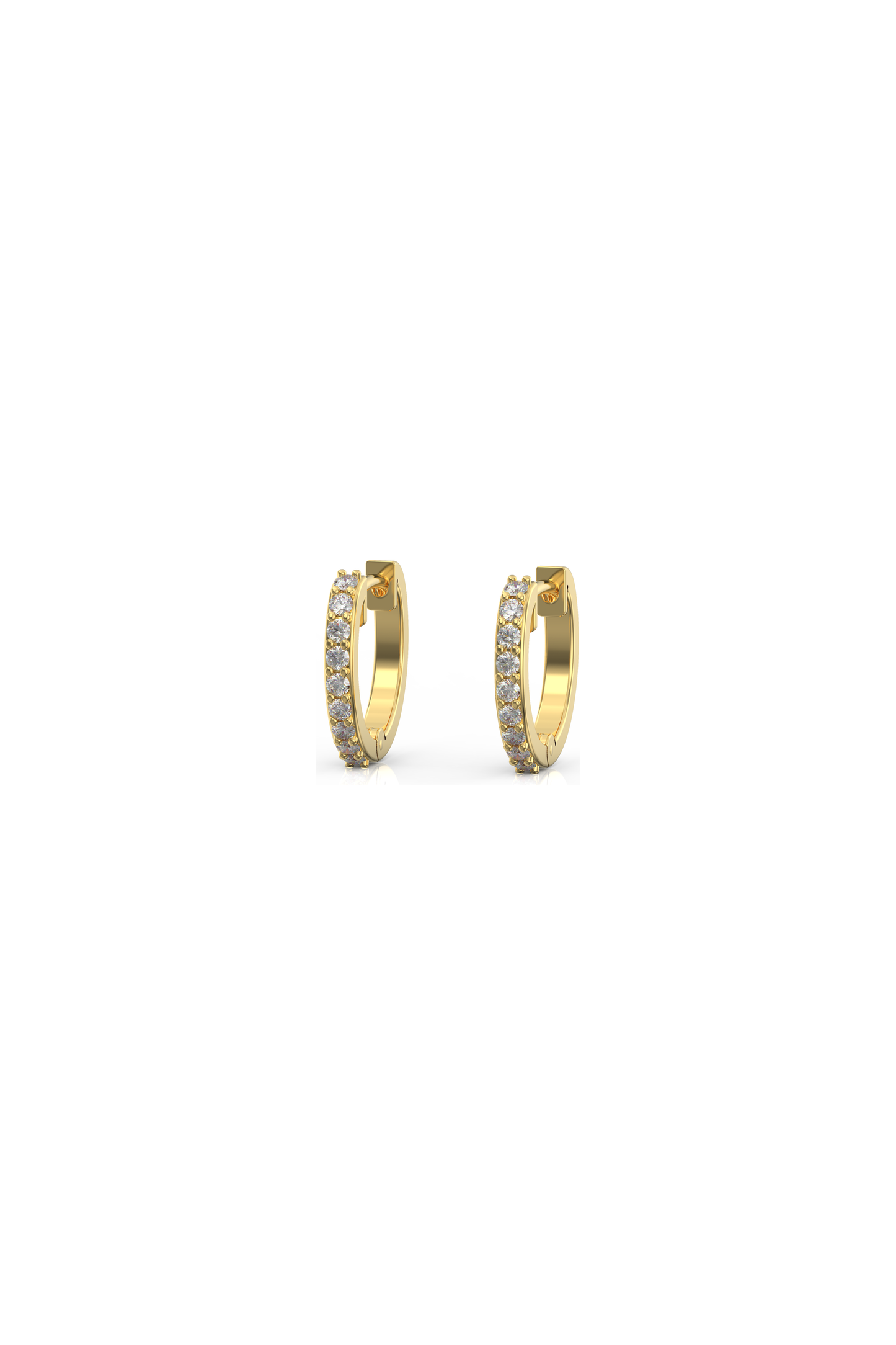 9ct Yellow gold Huggies with stones